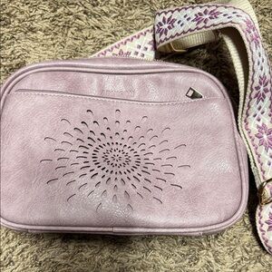 Lavender Crossbody Bag with Cutout Design